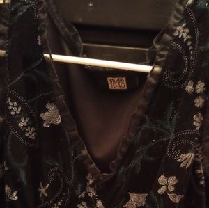 Black Velvet Floral Top